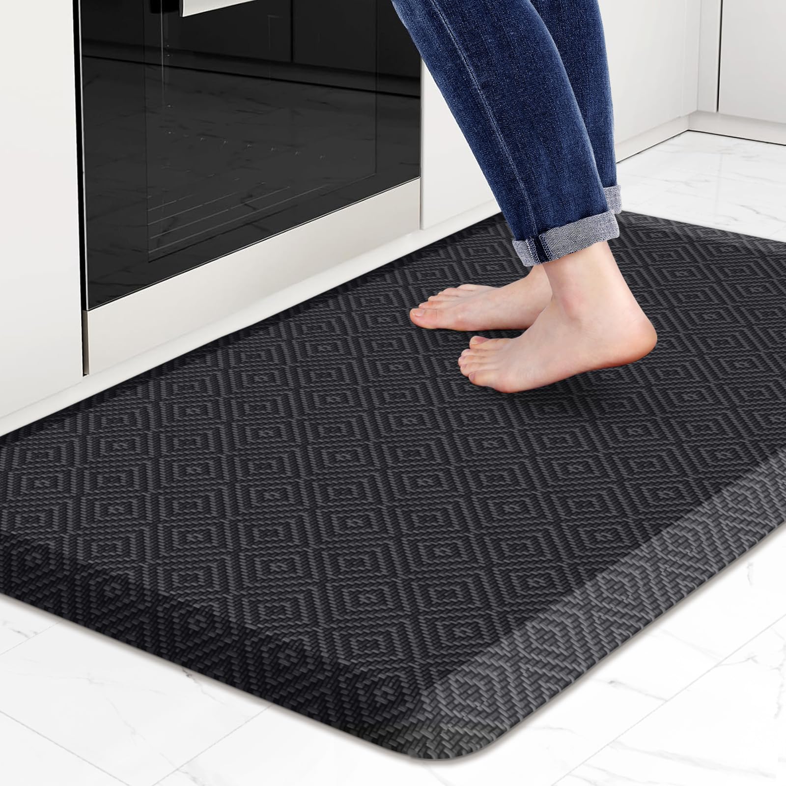 Mattitude Kitchen Mat Cushioned Anti-Fatigue Floor Mat Water Resistant Non-Slip Mats and Rugs Standing and Comfort Desk Mats for House Sink Office Laundry (Beige, 17.3"x39")