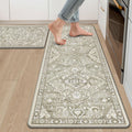 Ileading Anti Fatigue Kitchen Rugs Sets of 2 Cushioned Kitchen Mats for Floor Waterproof Kitchen Mat Set Non Slip Comfort Standing Mat for Kitchen, Office, Sink, Laundry