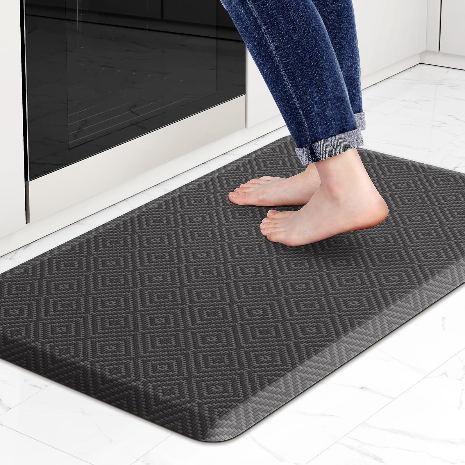 Mattitude Kitchen Mat Cushioned Anti-Fatigue Floor Mat Water Resistant Non-Slip Mats and Rugs Standing and Comfort Desk Mats for House Sink Office Laundry (Beige, 17.3"x39")