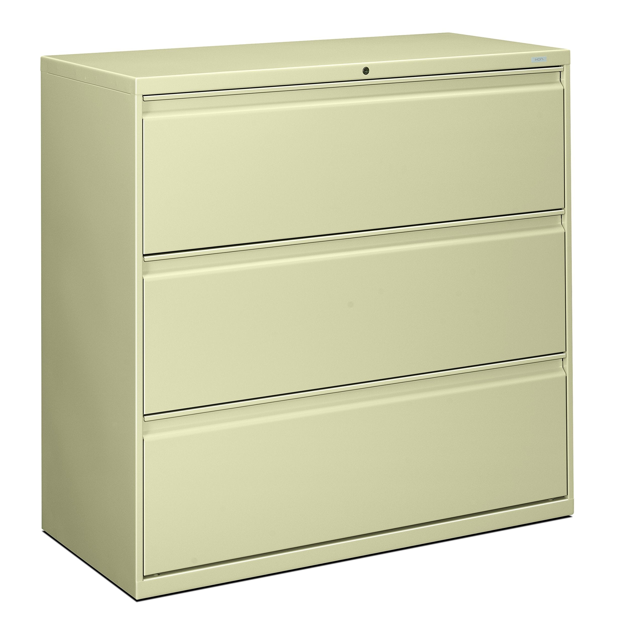 HON Brigade 800 Series Lateral File with 4 Drawers and Radius Pull, 42", Black