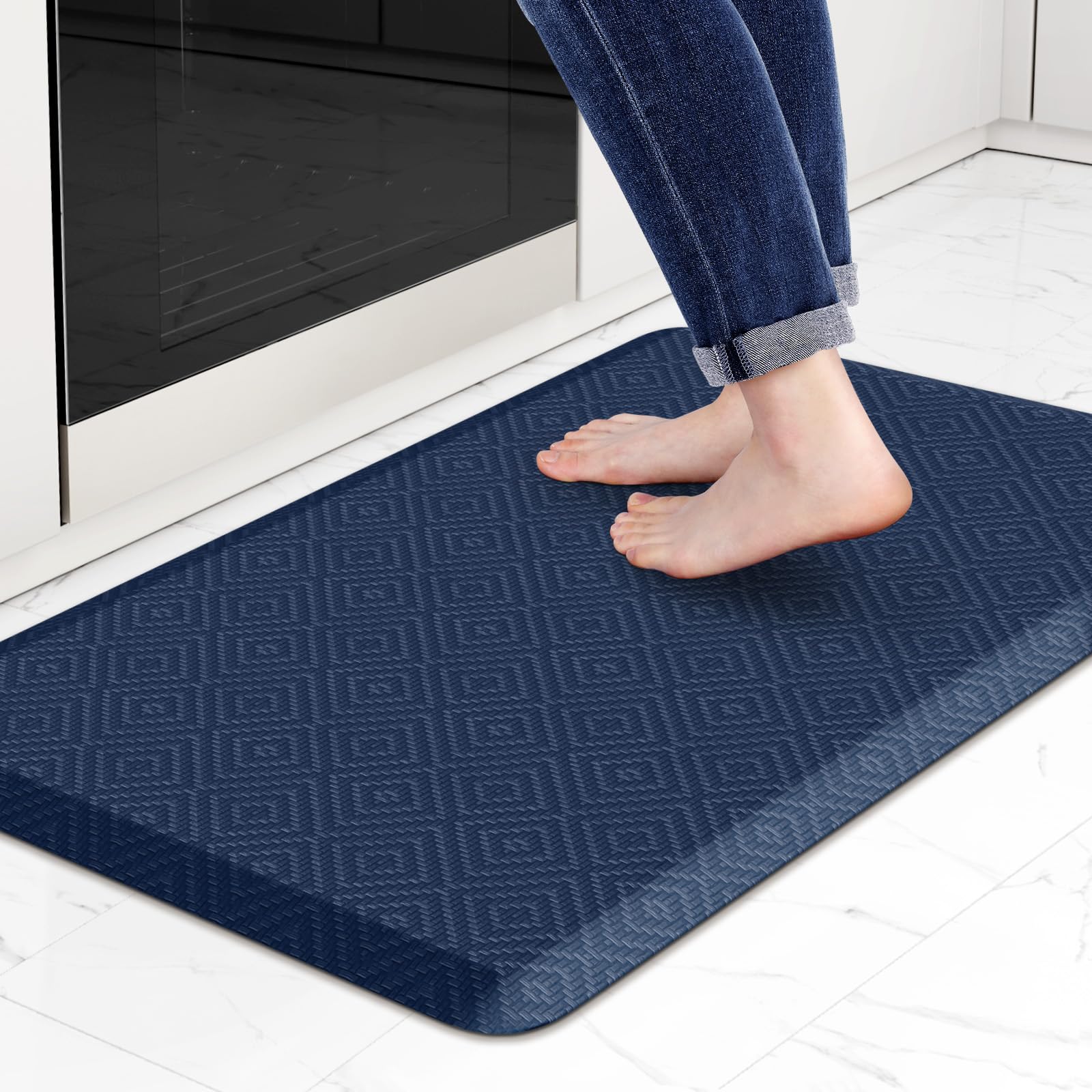 Mattitude Kitchen Mat Cushioned Anti-Fatigue Floor Mat Water Resistant Non-Slip Mats and Rugs Standing and Comfort Desk Mats for House Sink Office Laundry (Beige, 17.3"x39")