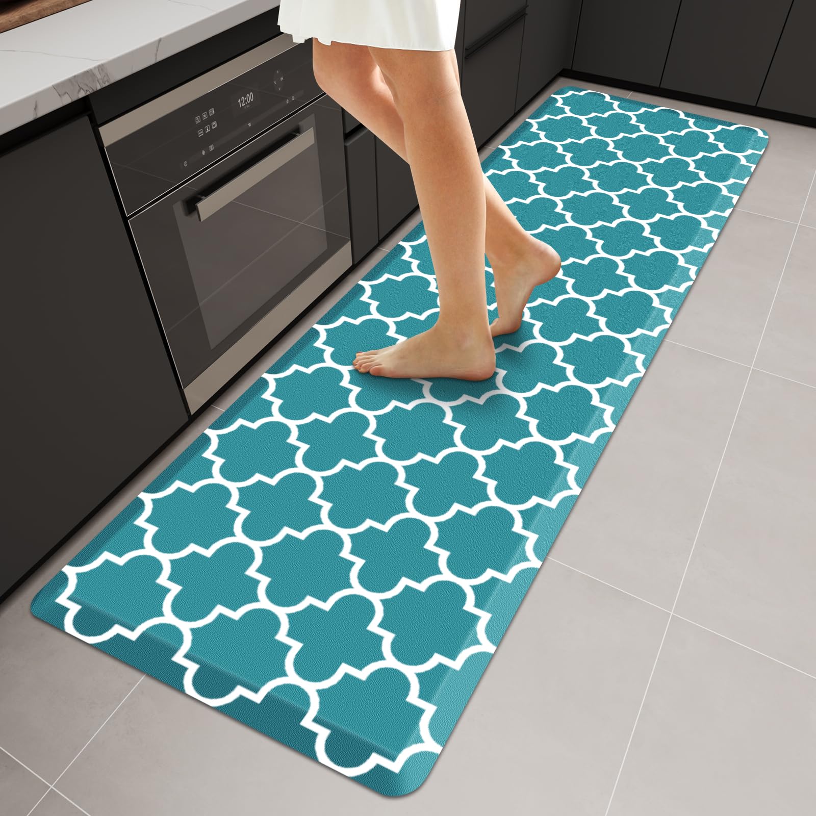 WISELIFE Anti Fatigue Floor Mat - 4/5 Inch Kitchen Mat Non Slip Waterproof Heavy Duty Ergonomic Comfort Mat Durable for Home, Office, Sink, Laundry,(17.3" x 28", Grey)