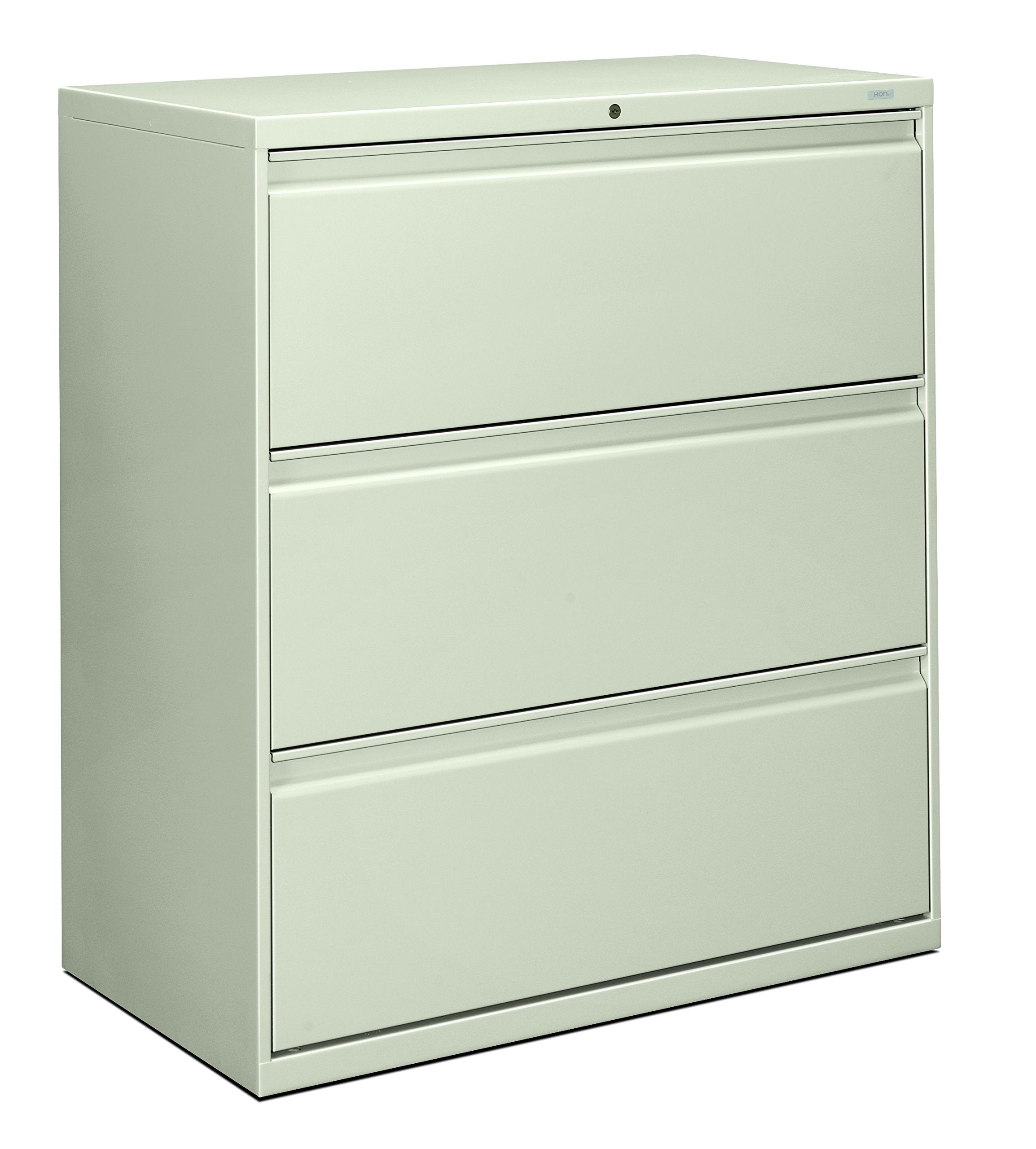HON Brigade 800 Series Lateral File with 4 Drawers and Radius Pull, 42", Black
