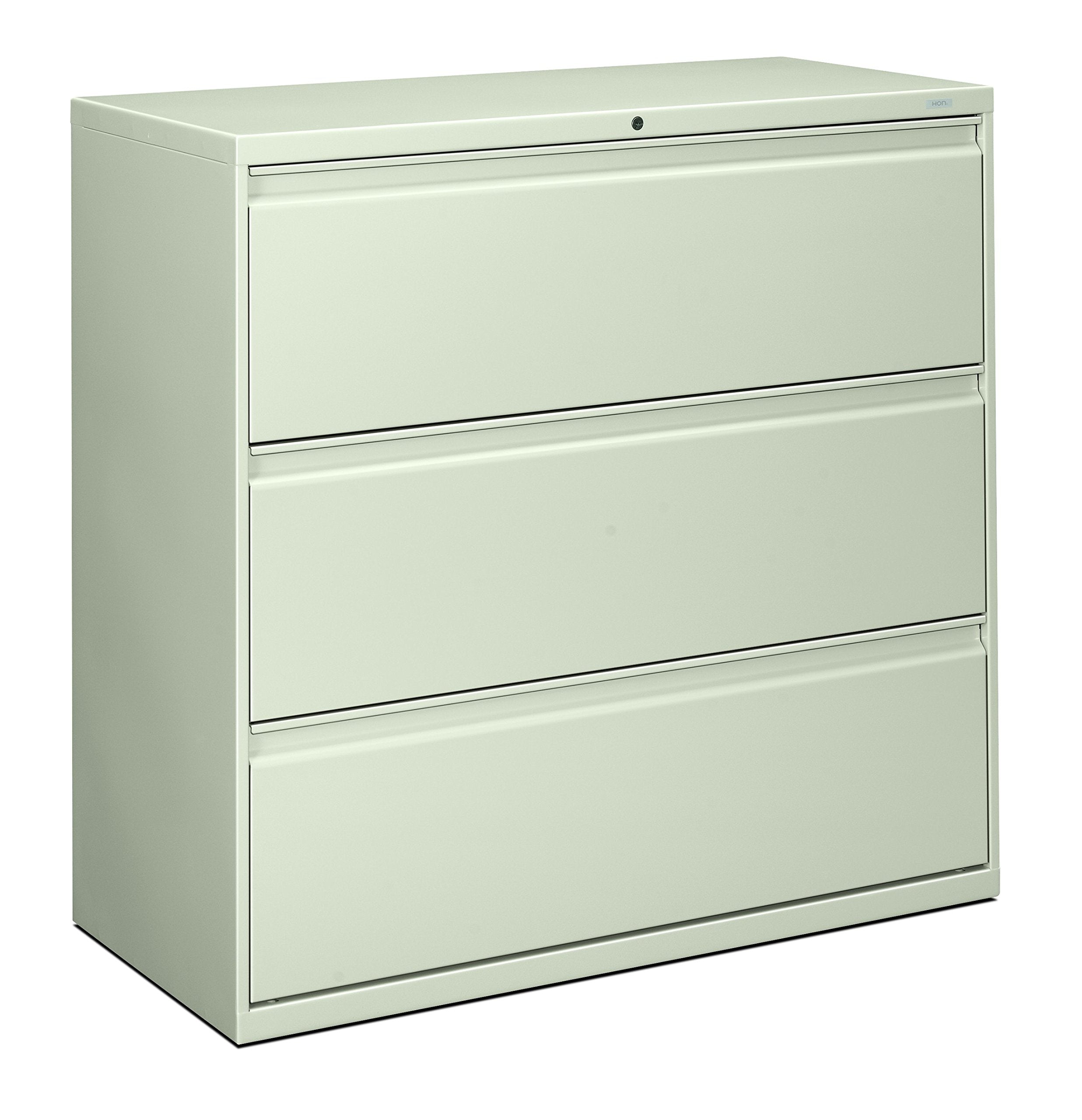 HON Brigade 800 Series Lateral File with 4 Drawers and Radius Pull, 42", Black