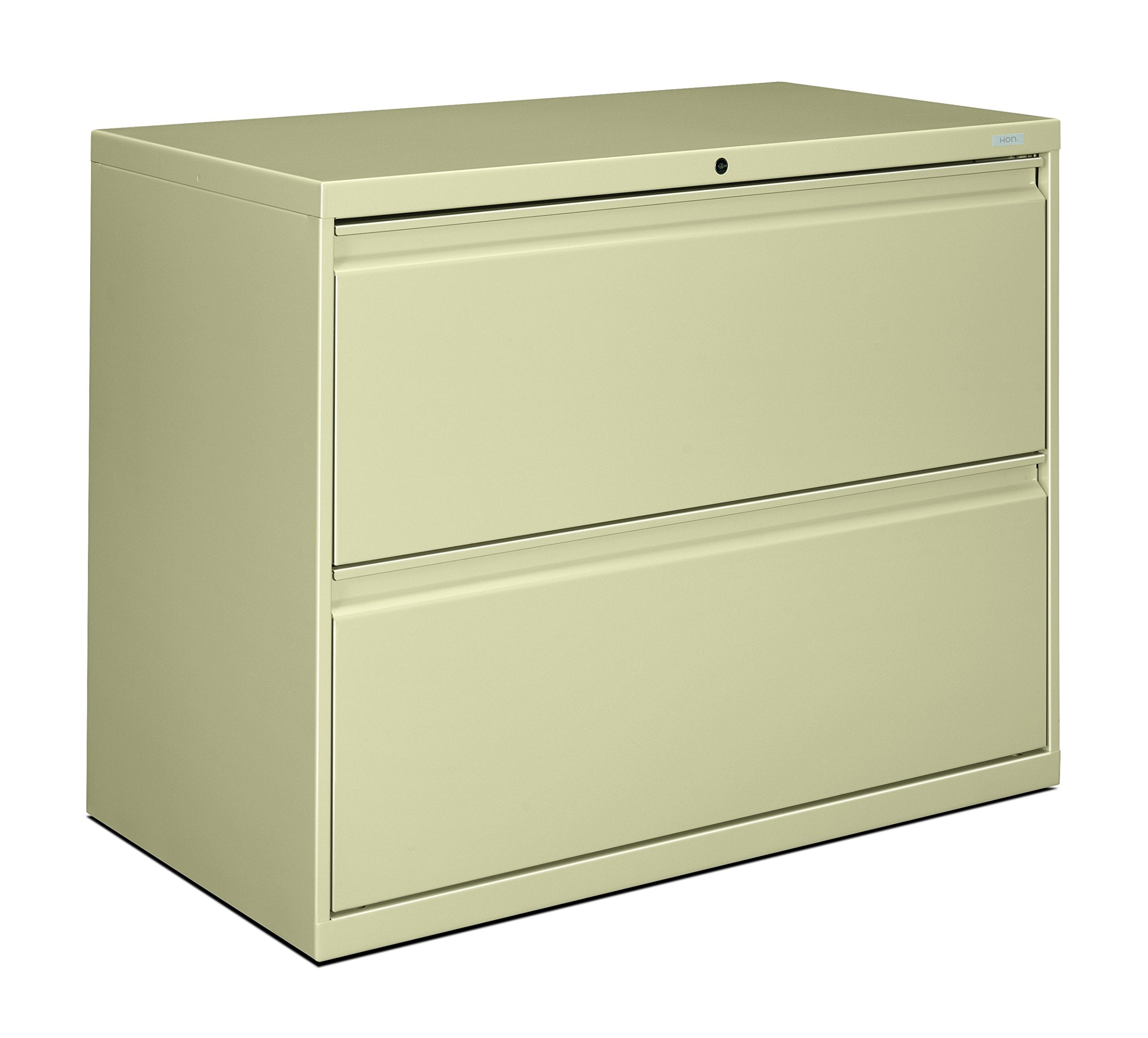 HON Brigade 800 Series Lateral File with 4 Drawers and Radius Pull, 42", Black