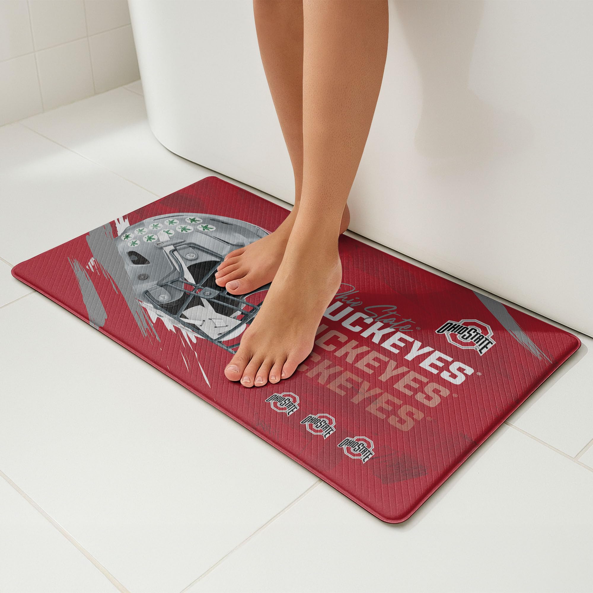 Northwest NCAA Embossed Anti-Fatigue Floor Mat, Cushioned Standing Support, 18 x 30 in
