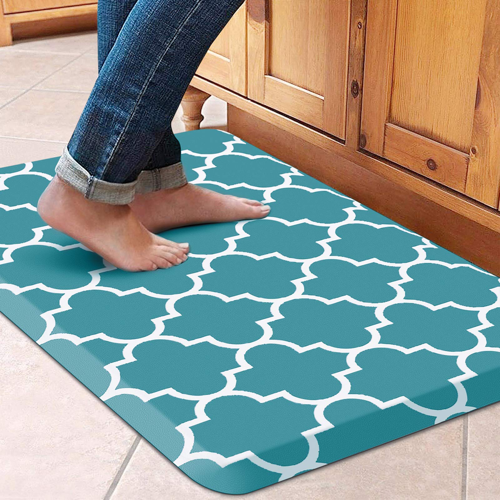 WISELIFE Anti Fatigue Floor Mat - 4/5 Inch Kitchen Mat Non Slip Waterproof Heavy Duty Ergonomic Comfort Mat Durable for Home, Office, Sink, Laundry,(17.3" x 28", Grey)
