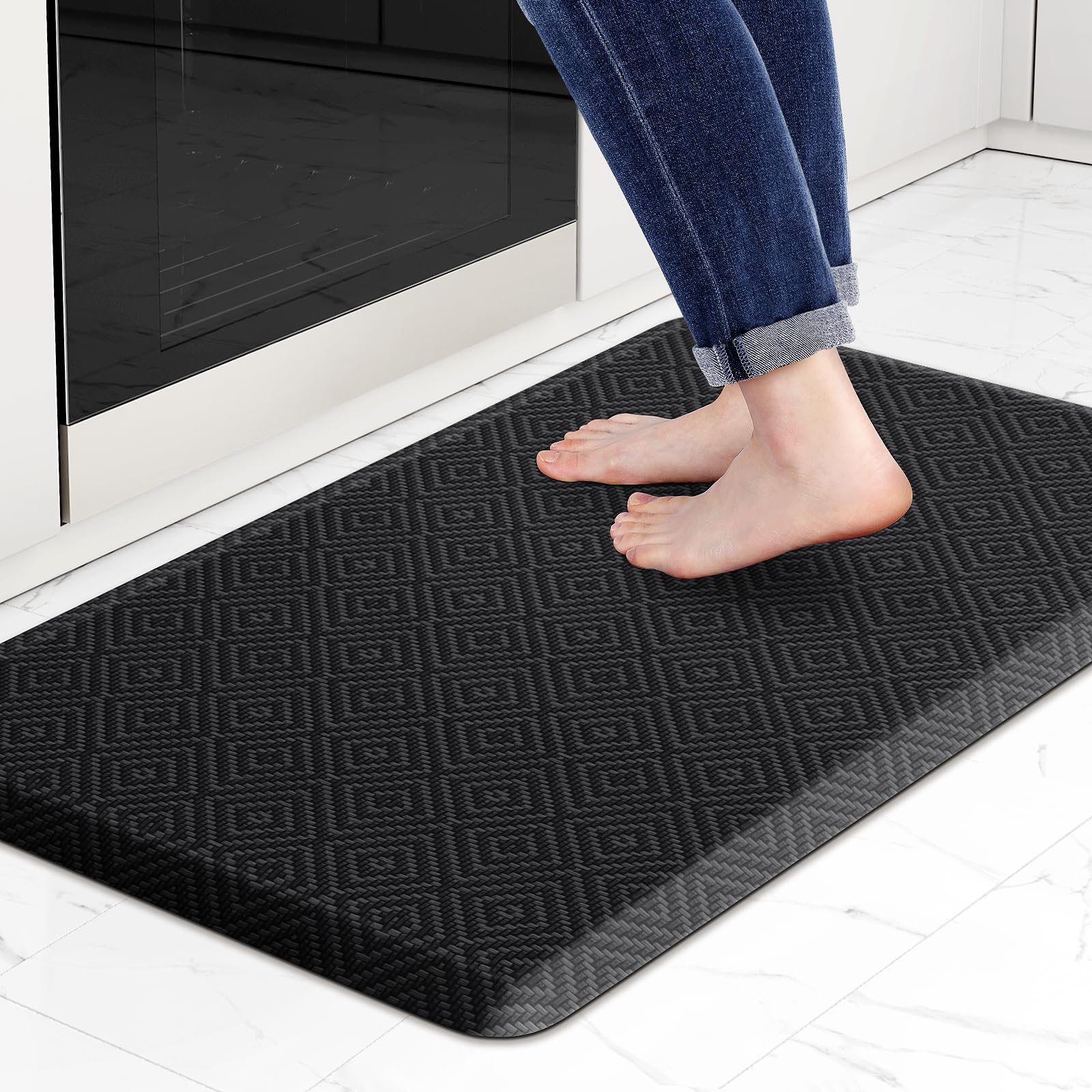 Mattitude Kitchen Mat Cushioned Anti-Fatigue Floor Mat Water Resistant Non-Slip Mats and Rugs Standing and Comfort Desk Mats for House Sink Office Laundry (Beige, 17.3"x39")