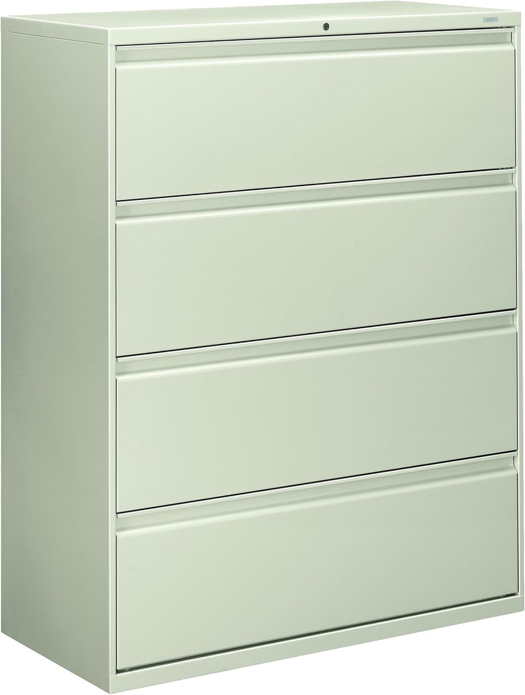 HON Brigade 800 Series Lateral File with 4 Drawers and Radius Pull, 42", Black