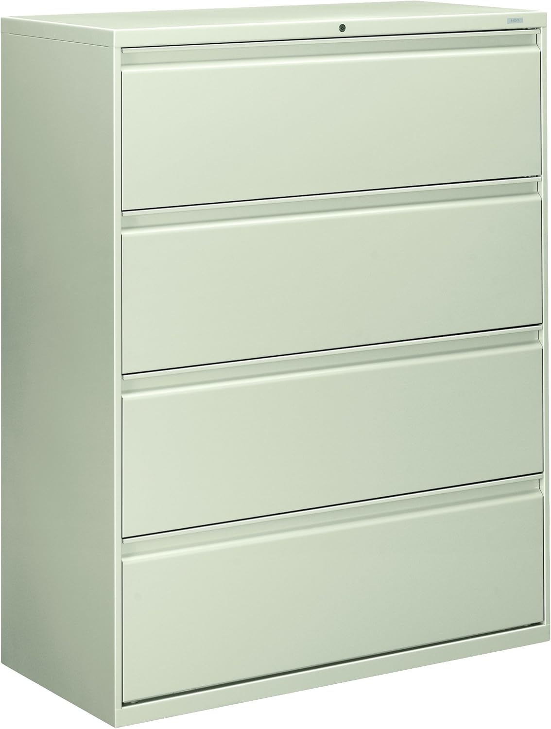 HON Brigade 800 Series Lateral File with 4 Drawers and Radius Pull, 42", Black