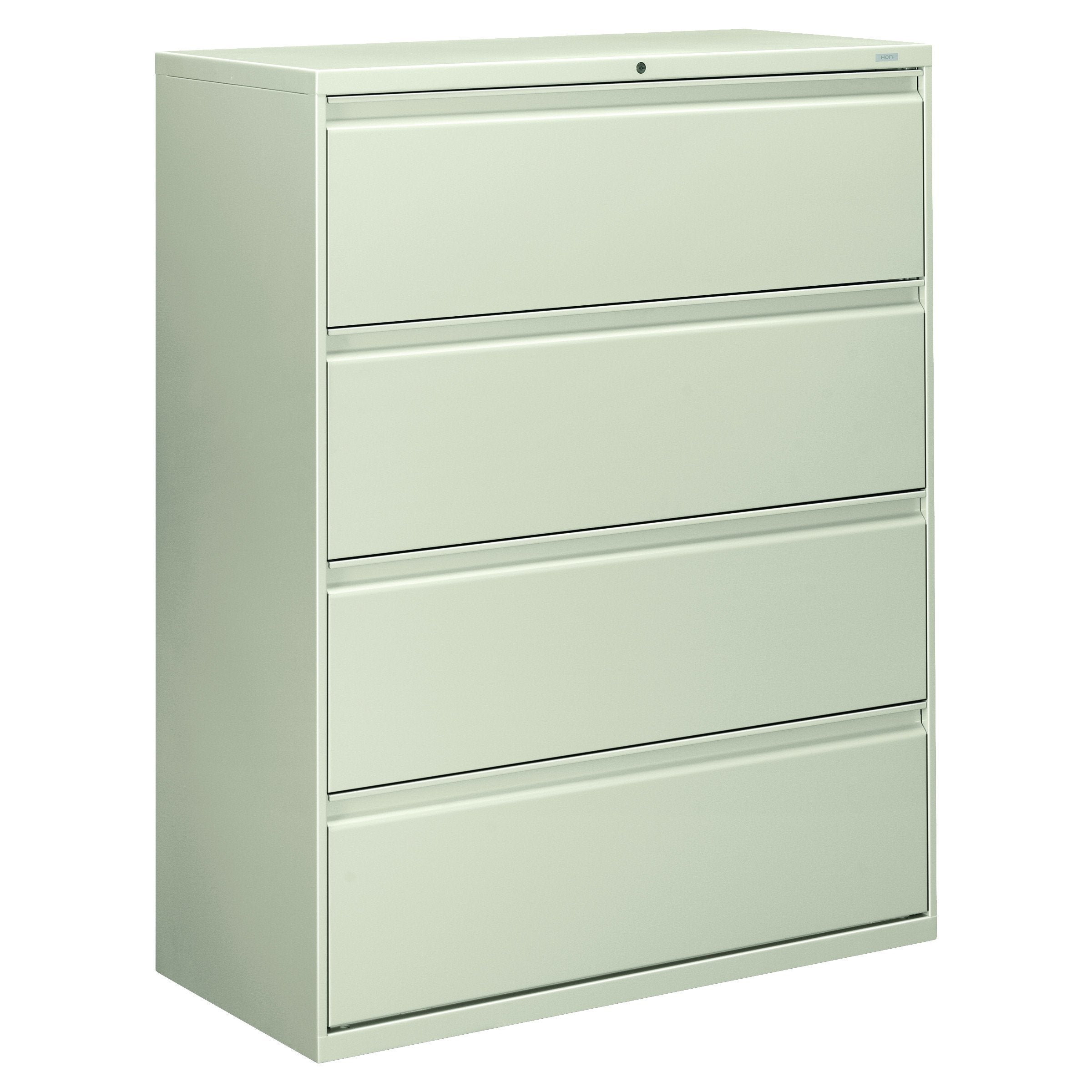 HON Brigade 800 Series Lateral File with 4 Drawers and Radius Pull, 42", Black