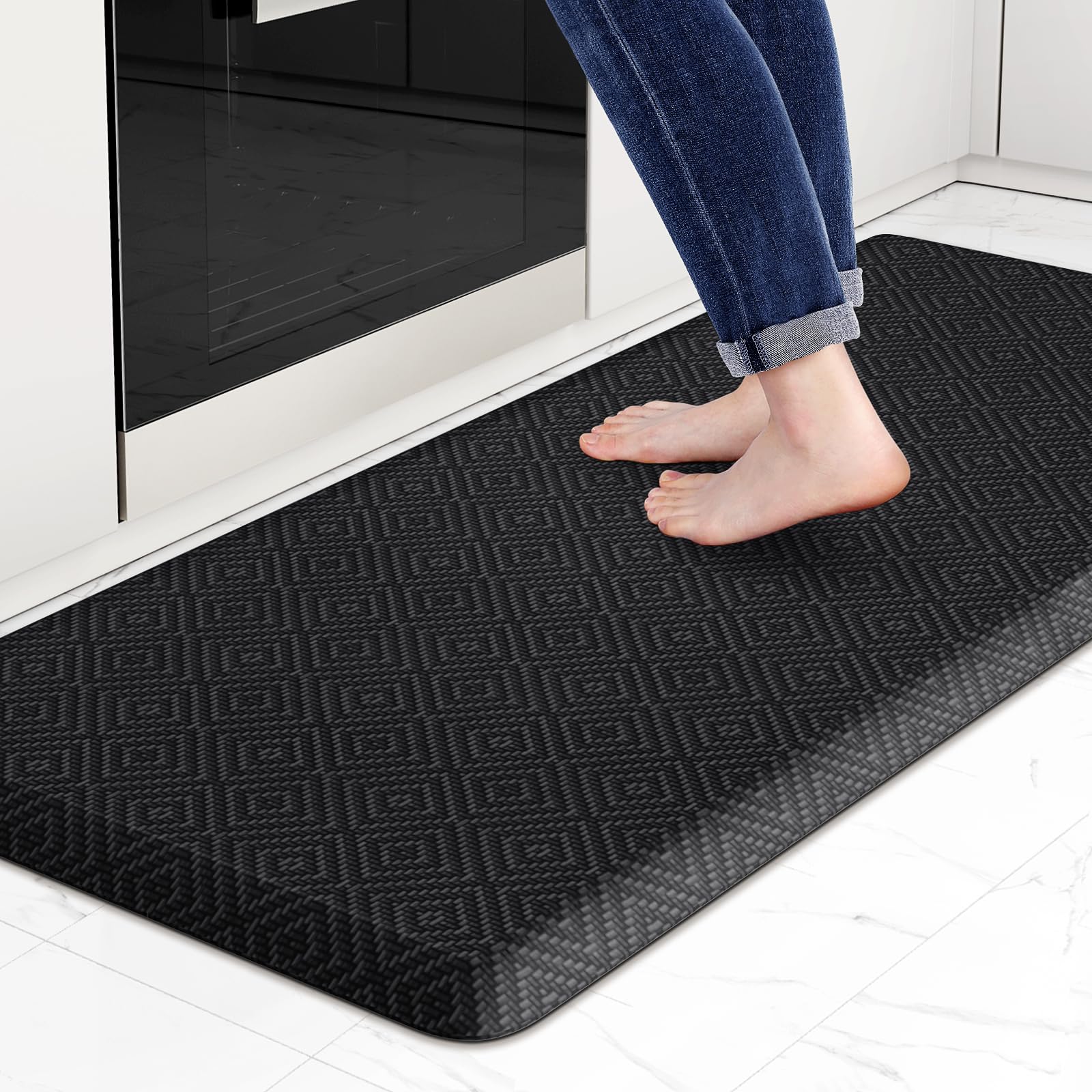 Mattitude Kitchen Mat Cushioned Anti-Fatigue Floor Mat Water Resistant Non-Slip Mats and Rugs Standing and Comfort Desk Mats for House Sink Office Laundry (Beige, 17.3"x39")