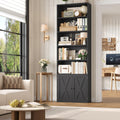 FACBOTALL 82" Tall Bookcase and Book Shelf, 24" Wide Bookshelf with Doors, 7 Tier Bookcase with Storage and Adjustable Shelf, Open and Display Farmhouse Bookshelf for Living Room, Home Office, White