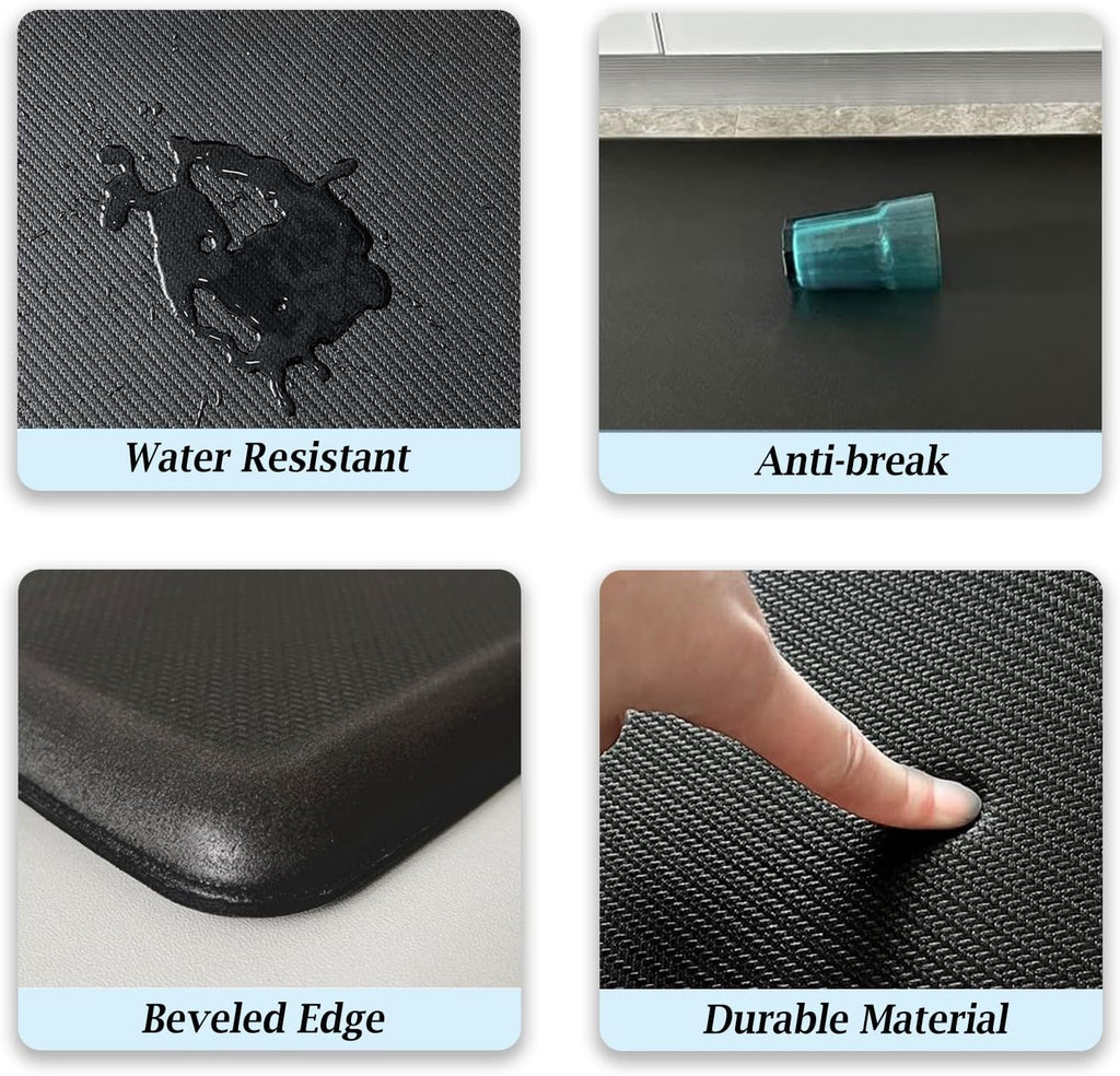 Artnice Kitchen Mats for Floor, 3/4 Inch Thick Anti Fatigue Mats for Kitchen Floor, Non-Slip Standing Desk Mat, Waterproof Cushioned Kitchen Rugs for Home, Office, Sink, Laundry (17.3" x 28")