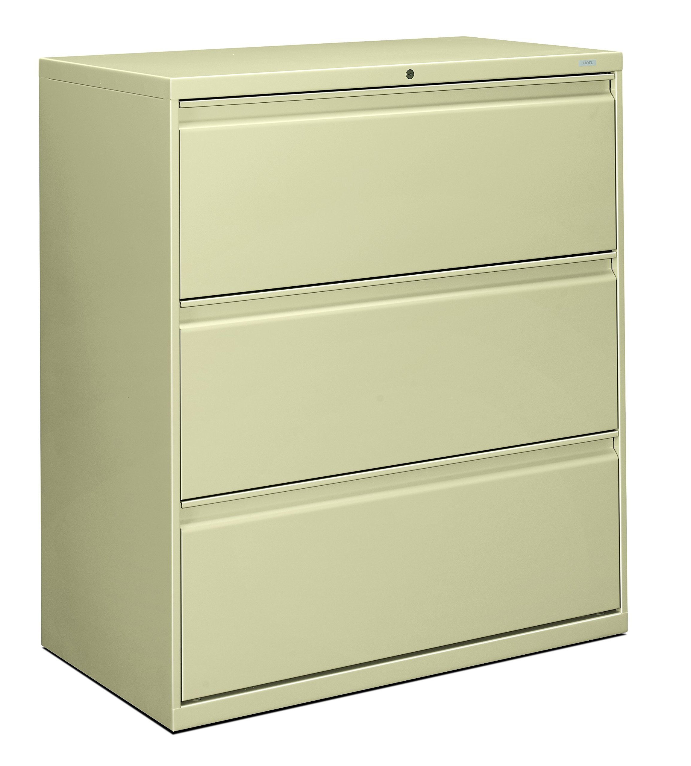 HON Brigade 800 Series Lateral File with 4 Drawers and Radius Pull, 42", Black